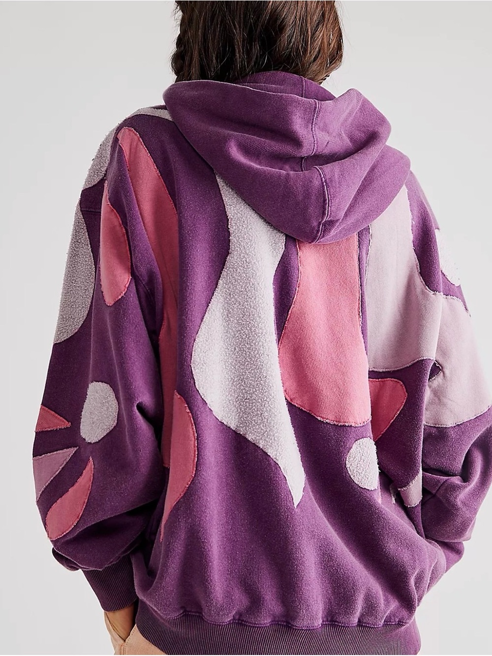 PREOWNED WE THE FREE FREE PEOPLE It’s A Vibe Purple Hoodie Size SMALL - Picture 5 of 6